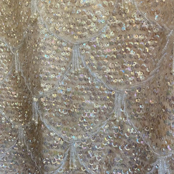 Cream Vintage Sequin Top - Picture 7 of 16